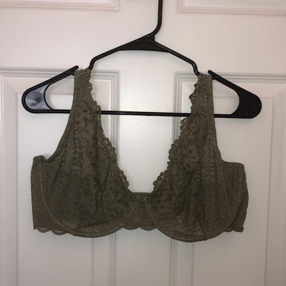 Olive Green Body By Victoria Unlined Demi Bra